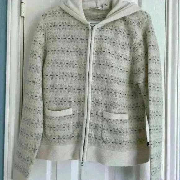 Ralph Lauren Vintage White Hooded Sweater/Fleece with gray snowflakes size XL. - Picture 1 of 4